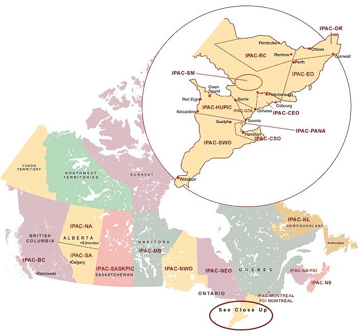 IPAC Canada Chapters Map