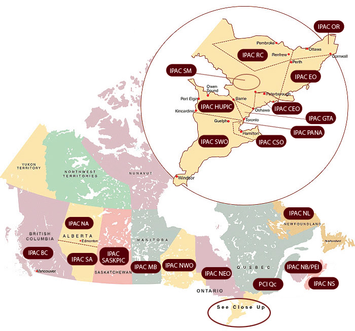 IPAC Canada Chapter Map